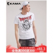 KAMA 卡玛 男士印花T恤 *6件