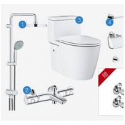 GROHE 高仪 27389001+34598000+39316000+39317000+23349000 花洒坐便器面盆龙头组合