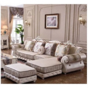 A家 欧式沙发 法式布艺沙发组合可拆洗实木小户型沙发转角客厅家具 A款 三人位+中位+左贵妃位