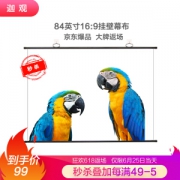 迦观 84英寸 16:9 挂壁白塑幕布