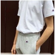 Champion 美版 刺绣LOGO 男女情侣款T恤