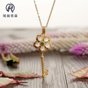 瑞丽翡翠 925银高冰翡翠钥匙项链 168元包邮（需用券）