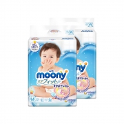 8日0点：Moony 婴儿纸尿裤 M64片*2包 *2件 258.4元包邮（前2小时）