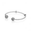 PANDORA 潘多拉 596438CZ 开口式密镶固定珠 手镯 19CM