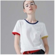 TOYOUTH 初语 女士贴袋撞色短袖