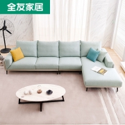 16日0点：QuanU 全友家私 102318 北欧皮布艺沙发组合