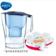 碧然德（BRITA）净水壶 家用滤水壶1壶9芯套装 Aluna光汐系列 3.5L(蓝)+去水垢专家滤芯 8枚装