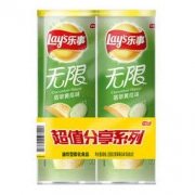 乐事（Lay's） 休闲零食 无限组合 薯片 黄瓜味 104克*2 208克 *2件