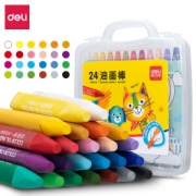 deli 得力 72072 三角杆丝滑油画棒 24色 *2件 +凑单品