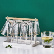 云纹山居 锤纹金边玻璃杯 6只装