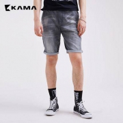 KAMA 卡玛 2218209 男士五分牛仔裤