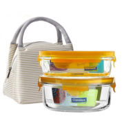 Glasslock 三光云彩 保鲜碗套装 黄盖长400ml+圆660ml *4件