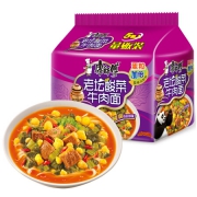康师傅 方便面 老坛酸菜牛肉面 5连包