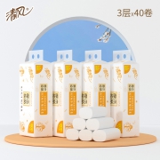 清风 无芯卷纸 马蹄莲平纹长卷 80gx40卷