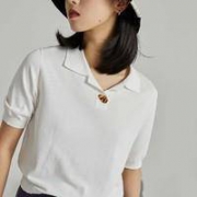 ZIQIAO 自巧 20ZQ0215 简约针织POLO打底上衣