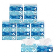 舒洁（Kleenex）抽纸 纸巾餐巾纸 整箱 3层120抽*20包 小清新蓝 轻巧波点印花软抽面巾纸 *3件