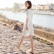 9号0点：茵曼 1882102459 女士中长连衣裙