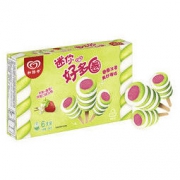 和路雪 迷你好多圈 苹果+香草+草莓口味 冰棍家庭装 冰淇淋 6支*48g *8件