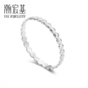 CHJ JEWELLERY 潮宏基 SRK30001098 雕花红白黄 18K金戒指