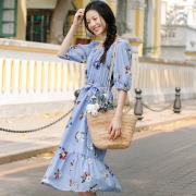 INMAN 茵曼 1882104035 女士印花连衣裙