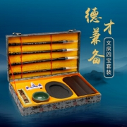京东PLUS会员： 绍泽文化 文房四宝毛笔书法套装10件套 （毛笔/墨锭/石砚/笔架/水碗/镇尺） *2件