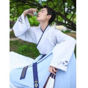 重回汉唐 HFEJY1273 男士中国风交领大襟衫