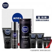 NIVEA 妮维雅 男士 DEEP补水控油套装礼盒（洁面100g+精华50g+沐浴露250ml）