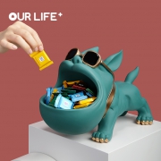 欧莱家 QM-010 斗牛犬狗收纳摆件
