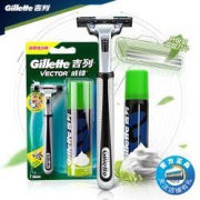 凑单品： Gillette 吉列 旋转双层手动剃须刀组合装 （1刀架1刀头+1剃须泡50g）