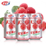 宏宝莱荔枝什锦桔子味汽水330ml碳酸饮料整箱包邮东北网红老汽水9