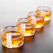 移动专享：文寻 日式加厚锤目纹耐热玻璃品茗杯 50ml 4个装 37元包邮（需用券，需拼购）