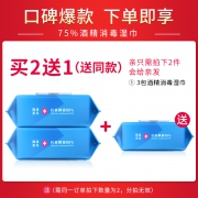 健美创研 75%酒精消毒湿巾 50片 6.9元（需用券）