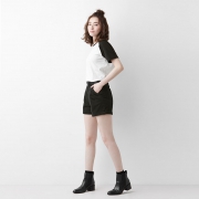 lativ 诚衣 46318 女士拼色短袖