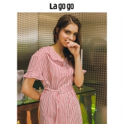 Lagogo 拉谷谷 女士学院风连衣裙