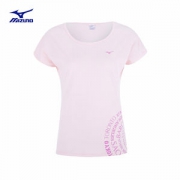 日本 美津浓 Mizuno 100%纯棉 女修身吸汗字母T恤