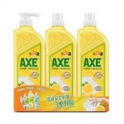 斧头牌（AXE）柠檬护肤洗洁精套装1.18kg*3(1泵 2补)柠檬清香 维E呵护不伤手 *3件