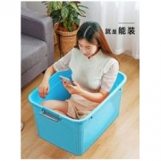 收纳箱家用衣服玩具整理箱塑料有盖衣物储物盒子特大号箱子三件套