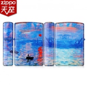 美国原机进口 Zippo 2019新款 日出印象 莫奈油画彩印 16孔防风打火机