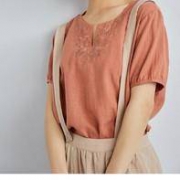 INMAN 茵曼 1892022806 女士亚麻v领衬衫 *3件