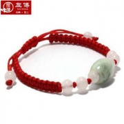 ZUOZHUAN左传珠宝 A货翡翠转运珠  红绳手链 单条