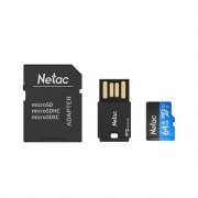 Netac 朗科 P500 64GB Class10 TF卡 科技蓝（内存卡+读卡器+SD卡套）