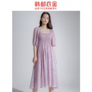 31日0点：韩都衣舍 RE5051 女士法式碎花连衣裙