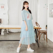 HSTYLE 韩都衣舍 OR8670 女士网纱连衣裙