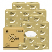 洁云抽纸绒触感系列3层120抽27包家用实惠整箱装软包小幅卫生纸巾