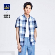 历史低价：HLA 海澜之家 HNECJ2E113A 男士休闲格纹衬衫