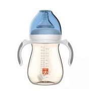 gb 好孩子 小饿魔系列 宽口径吸管PPSU奶瓶 300ml 蓝色 *2件
