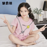 梦贝熊 女童短袖纯棉睡衣套装