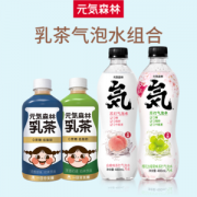 元気森林 0脂0糖0卡路里 白桃气泡水12瓶+低脂乳茶6瓶