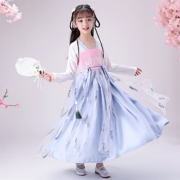 瑄妮薇 女童民族风刺绣雪纺汉服