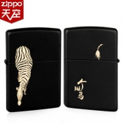 美国原机进口 Zippo 斑马黑哑漆 16孔防风打火机